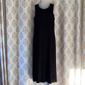 Helene Blake lace overlay black maxi dress M